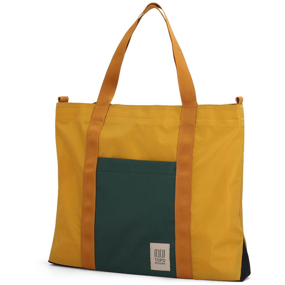 Image of Topo Designs Mountain Essential Tote Mustard/Forest, One Size