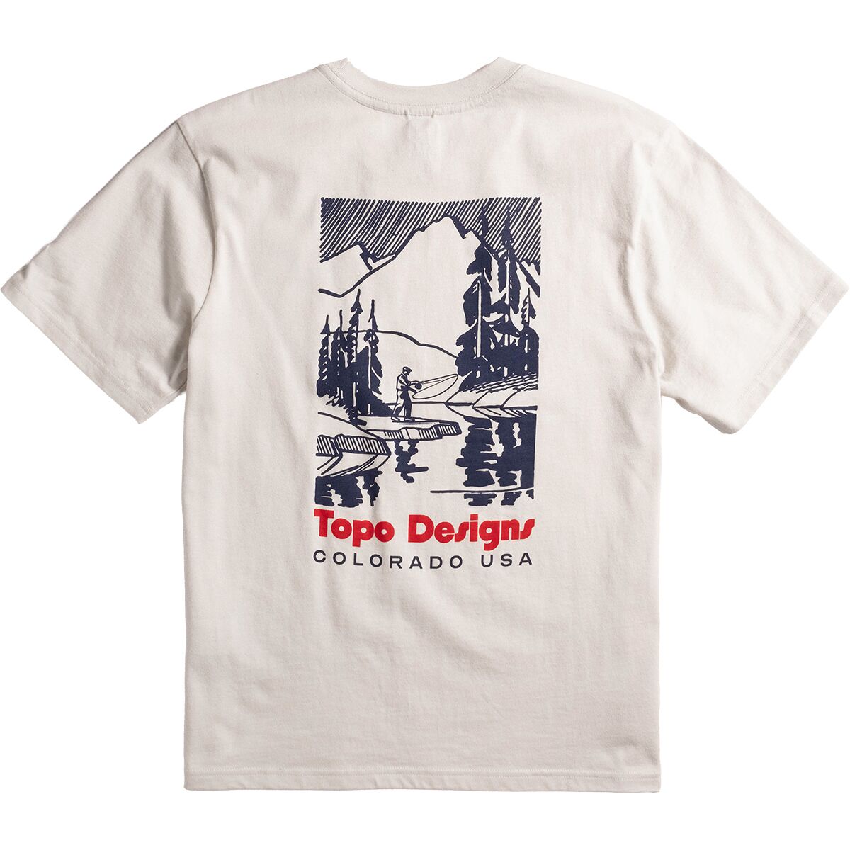 Image of Topo Designs Mountain River T-Shirt - Men's Bone White, S