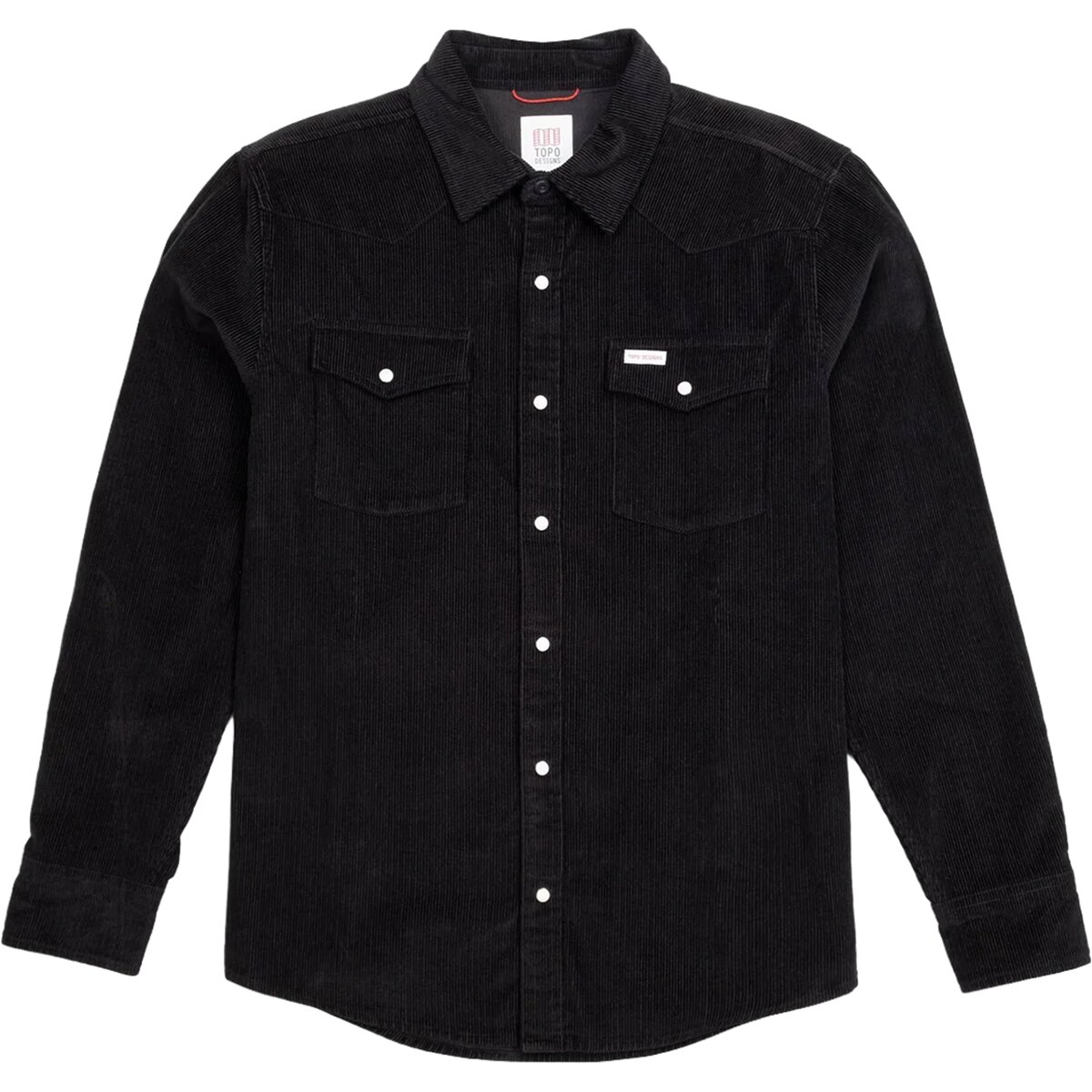 Image of Topo Designs Mountain Corduroy Long-Sleeve Shirt - Men's Black, L