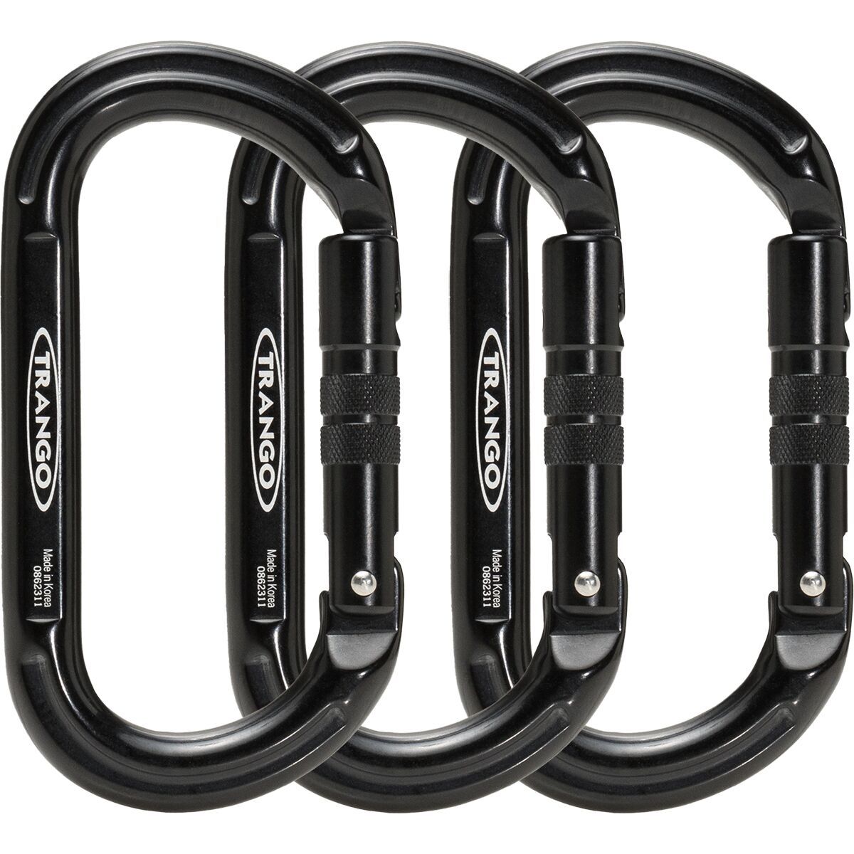 Image of Trango Oval K Carabiner - 3-Pack Black, One Size
