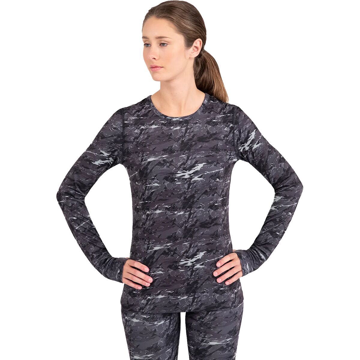 Terramar Below Zero Midweight Crew Top 3.0 - Women's Movement Camo, XL