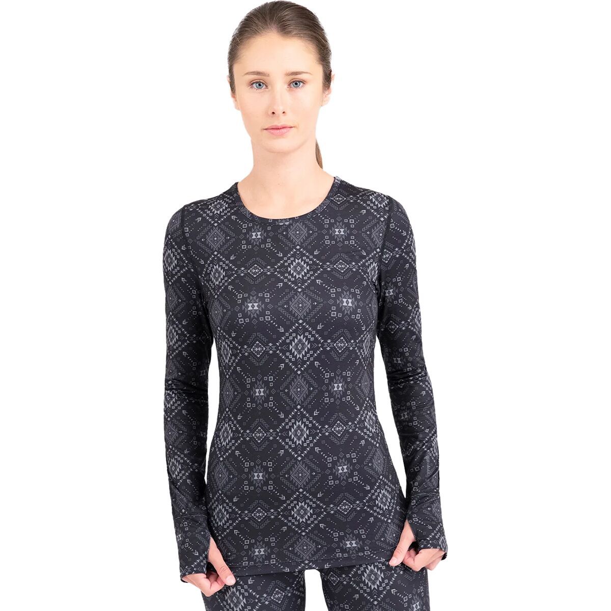 Terramar Cloud Nine Printed Crew Top 2.0 - Women's Out Of Bounds Print, L