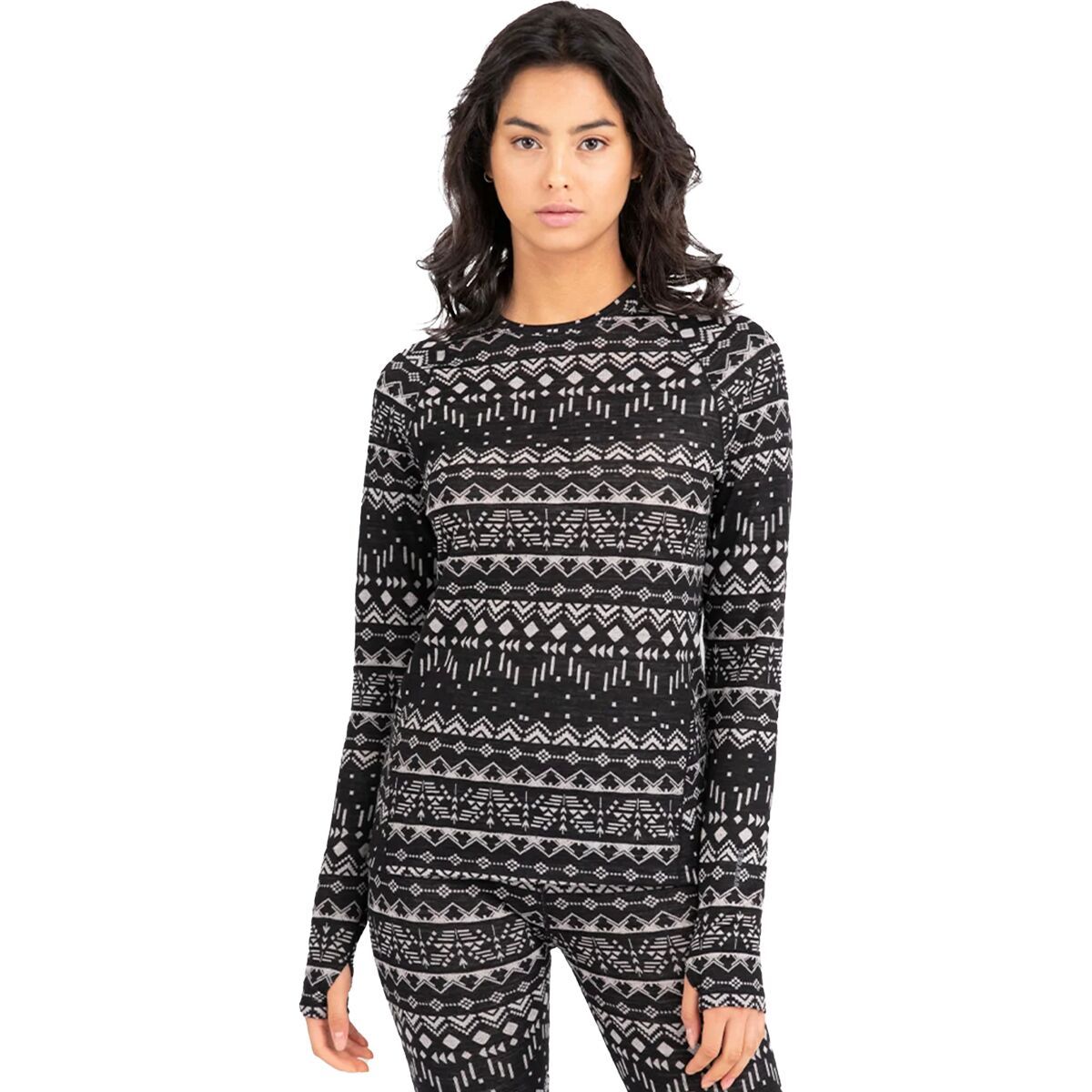 Terramar Ultra Merino Scoop Top 2.0 - Women's Black Back Country, S