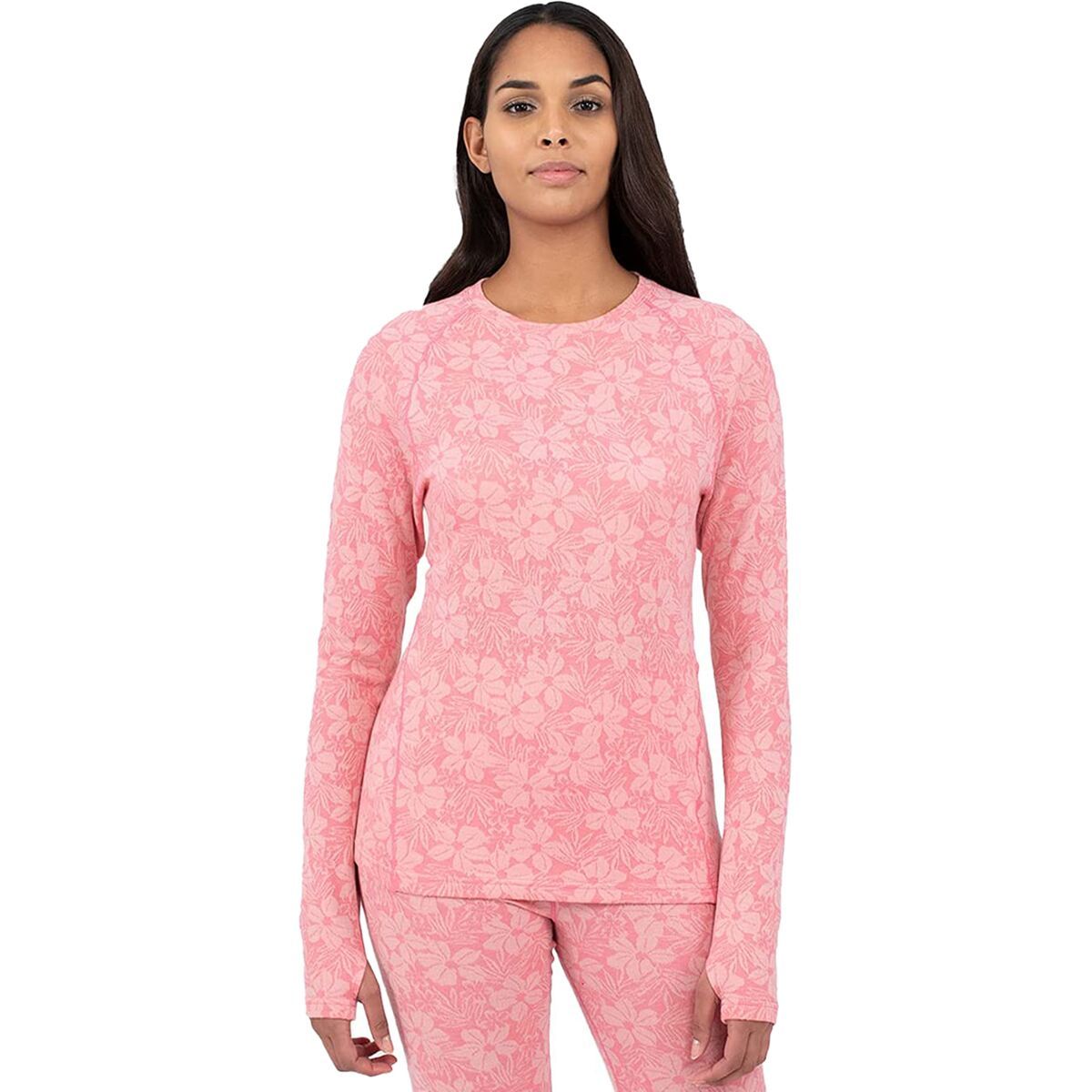 Terramar Ultra Merino Scoop Top 2.0 - Women's Rose Snow Dusting, XL