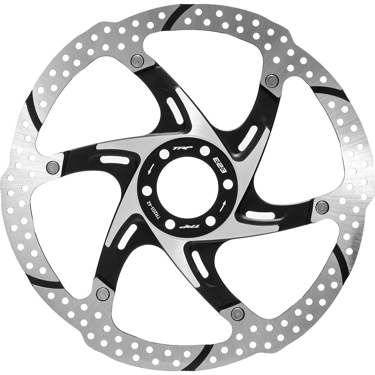 Image of TRP E2.3 2-Piece 6-Bolt Rotor Silver/Black, 180mm