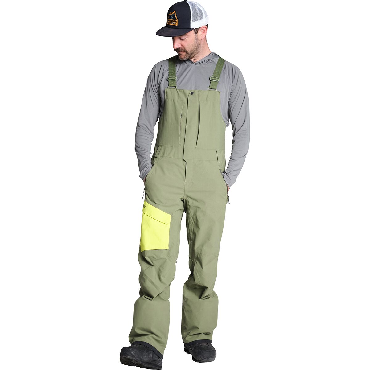 Image of Trew Gear Jefferson Bib - Men's High Vis Olive, S