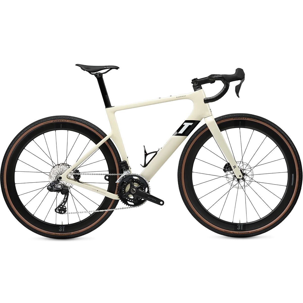Image of 3T Racemax Integrale WPNT GRX Di2 2x Carbon Wheel Gravel Bike Avorio, 54