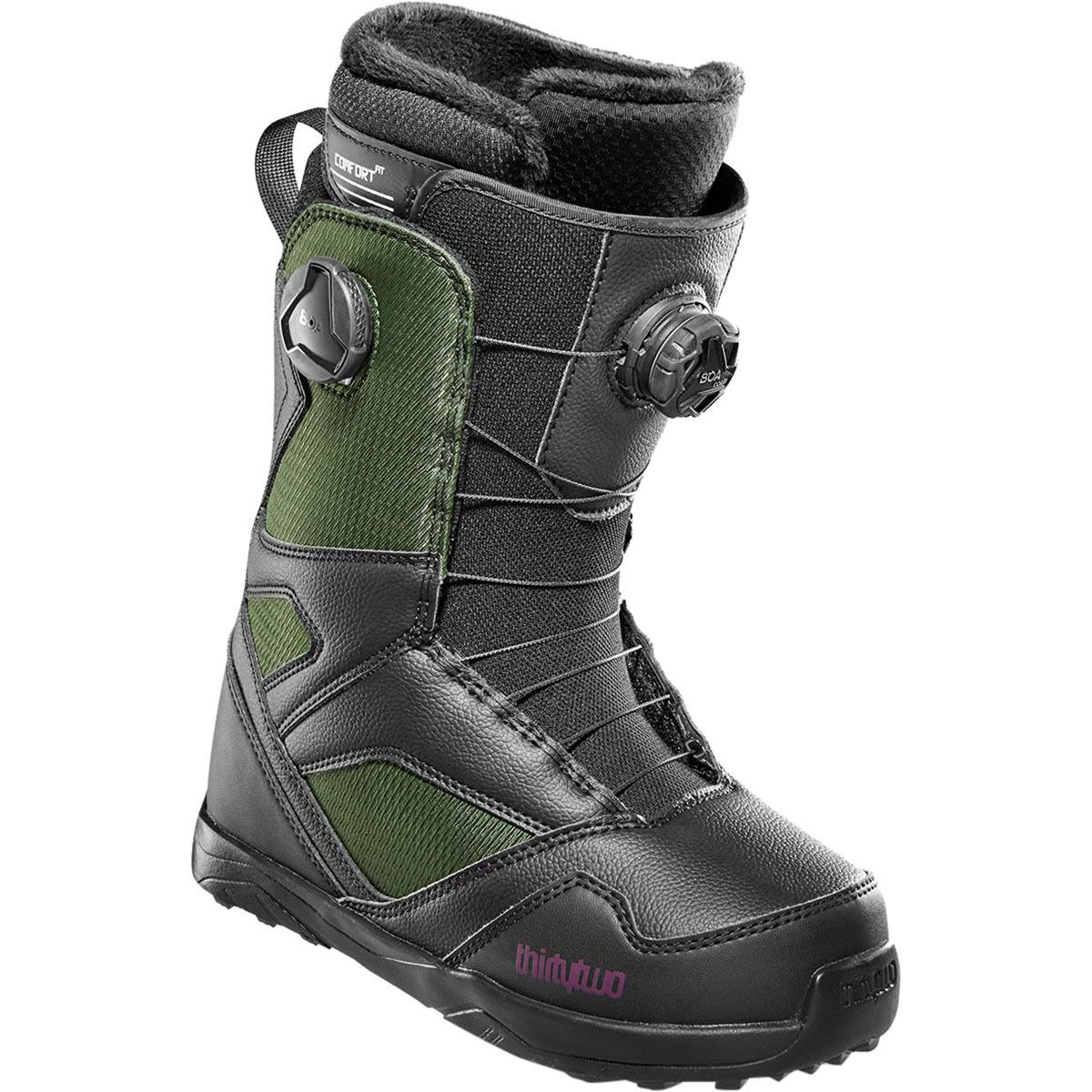 ThirtyTwo STW Double BOA Snowboard Boot - 2024 - Women's Black/Green, 7.0