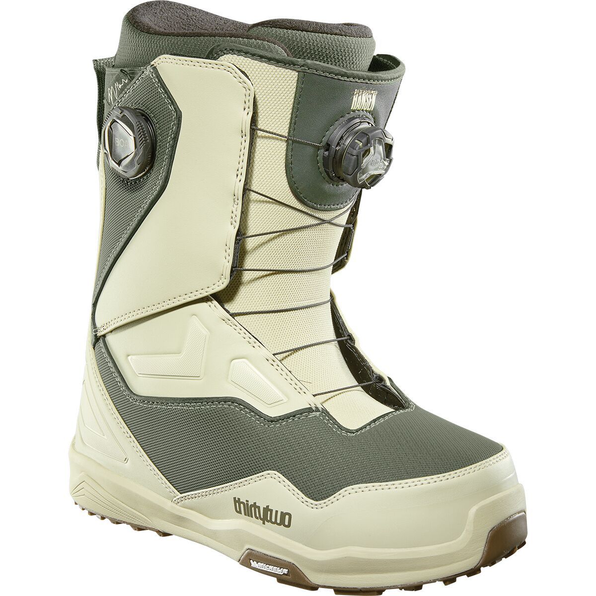ThirtyTwo TM-2 Double BOA x Phil Hansen Snowboard Boot - 2025 - Men's Warm Grey/Olive, 11.0
