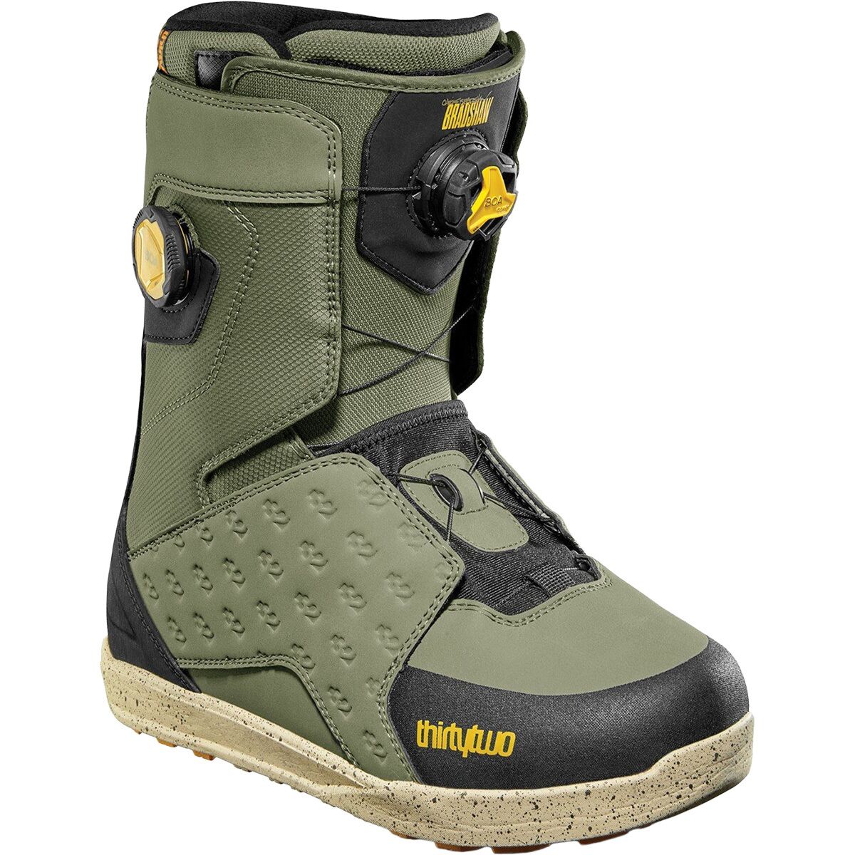 Image of ThirtyTwo Lashed Double Boa Bradshaw Snowboard Boot - 2026 Olive/Black, 11.0