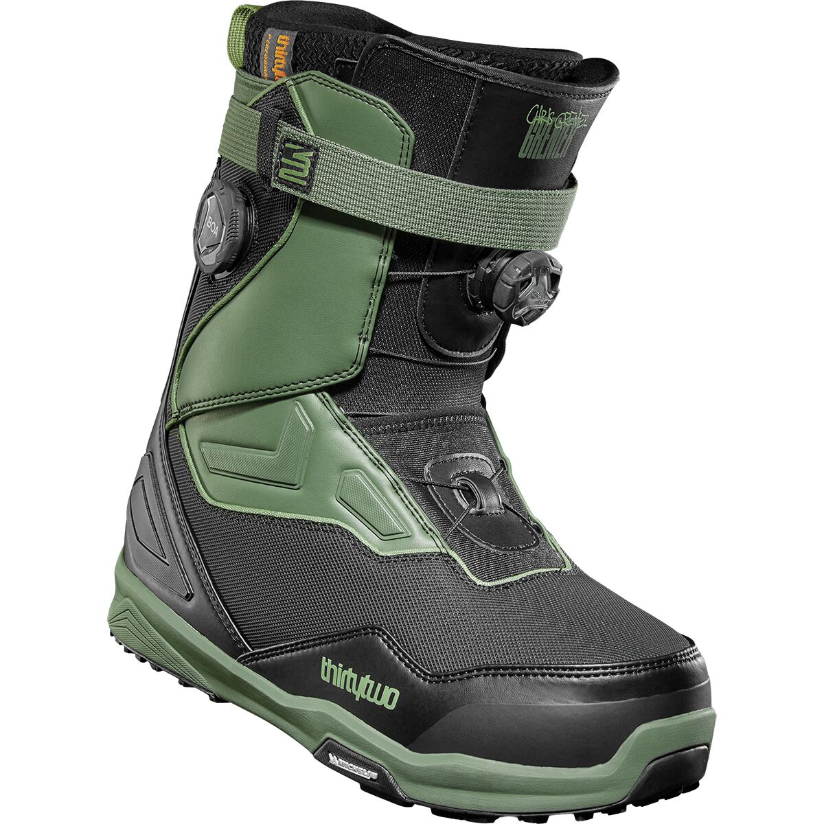 Image of ThirtyTwo TM-2 XLT Double Boa Grenier Snowboard Boot - 2026 Black/Green, 10.0