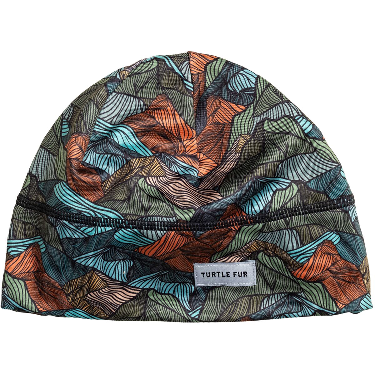 Image of Turtle Fur Comfort Shell Brain Shroud Print Beanie So Many Lines, One Size