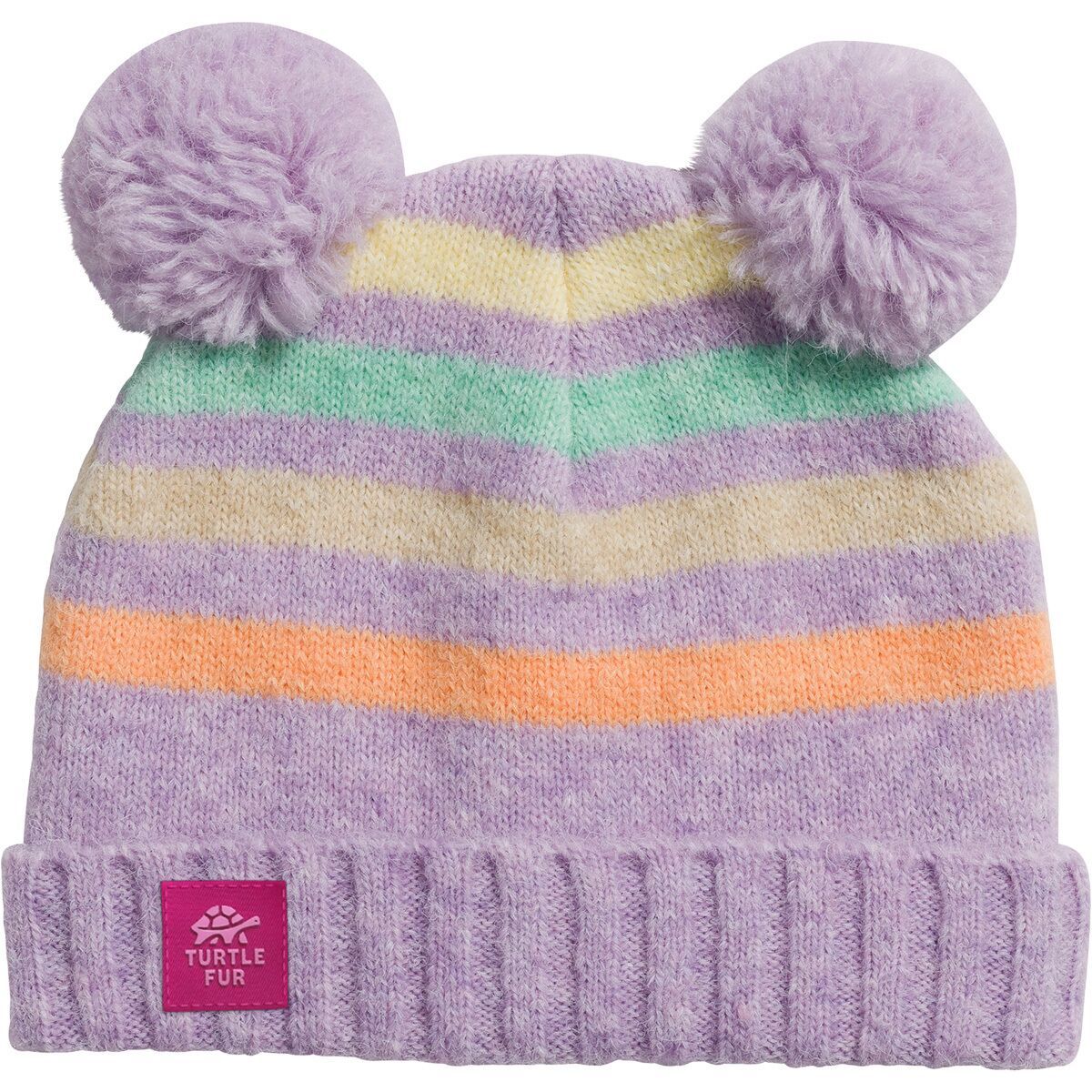 Turtle Fur Recycled Pom Party Beanie - Little Girls' Lavender, One Size