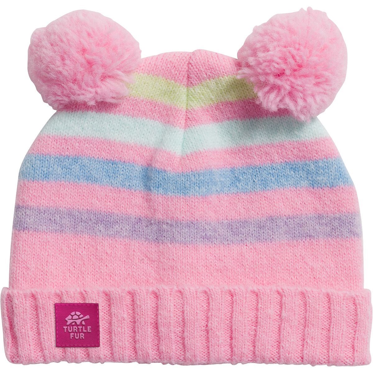 Turtle Fur Recycled Pom Party Beanie - Little Girls' Petal, One Size