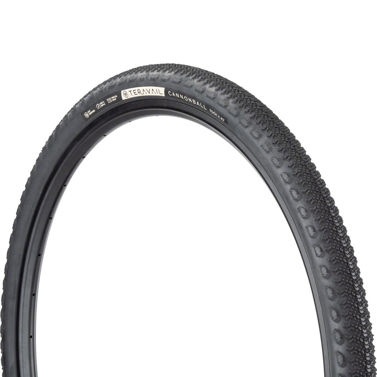 Image of Teravail Cannonball Tubeless Tire Black, Durable, 700x47