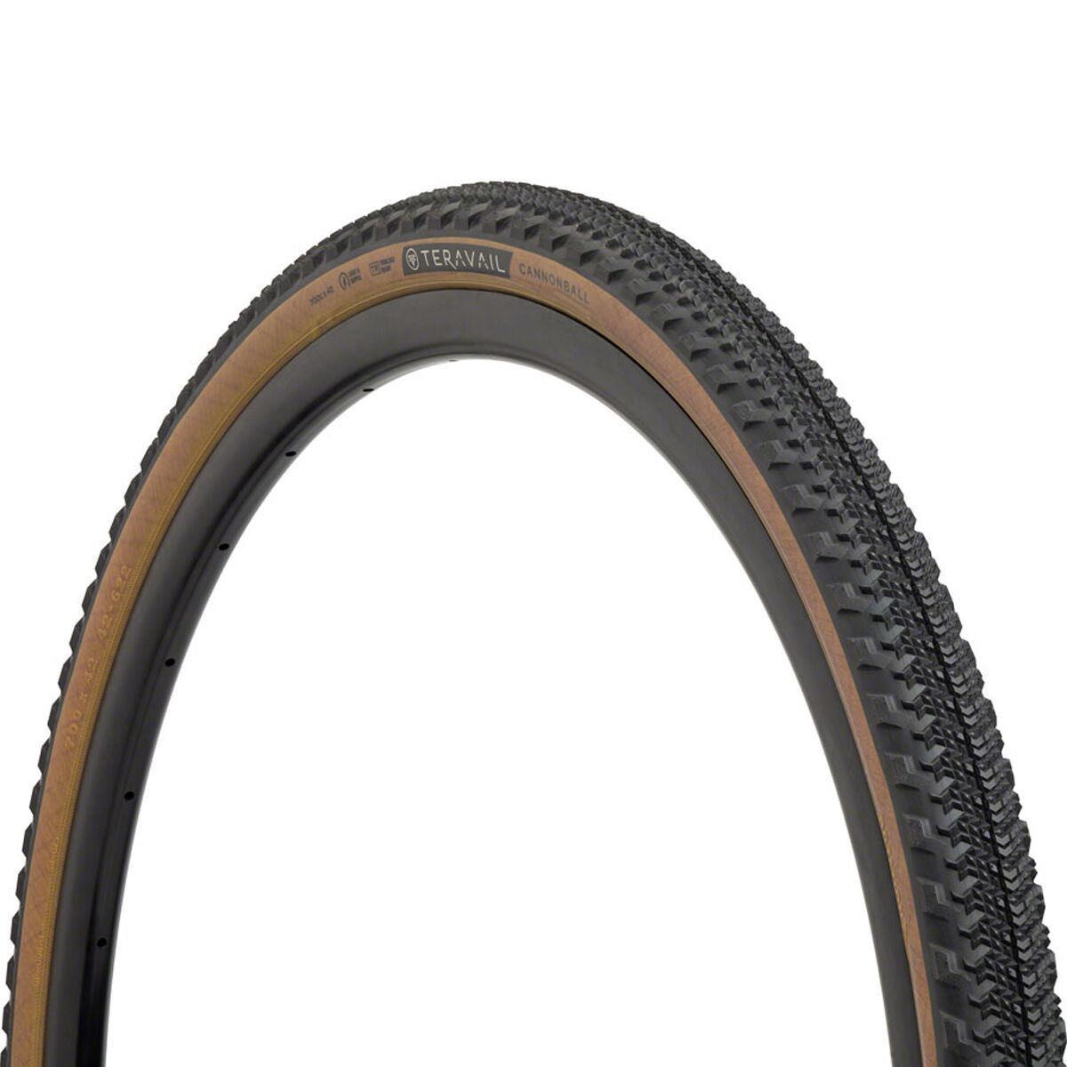 Image of Teravail Cannonball Tubeless Tire Tan, Durable, Fast Compound, 700x42