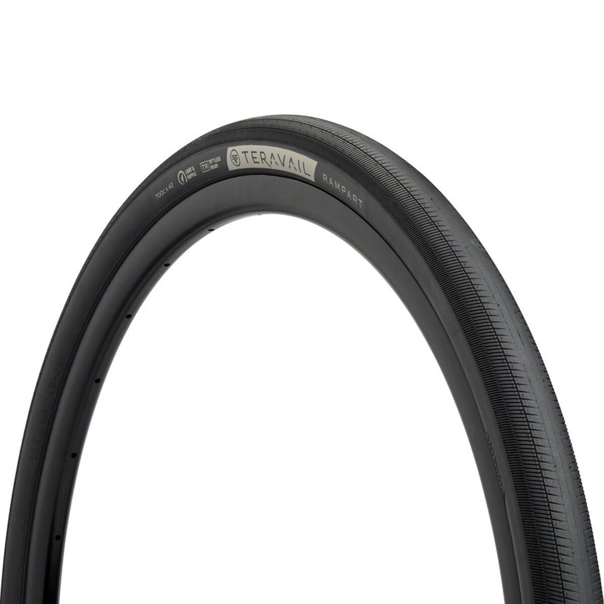 Image of Teravail Rampart Tubeless Tire Black, Light and Supple, Fast Compound, 700x28