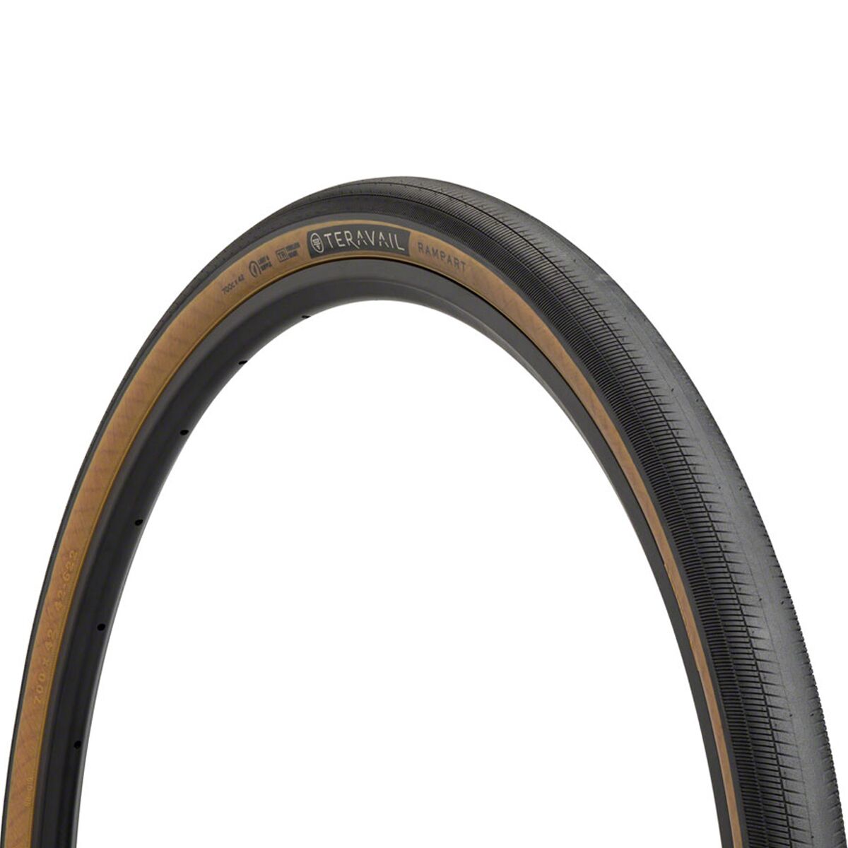 Image of Teravail Rampart Tubeless Tire Tan, Light and Supple, Fast Compound, 700x28
