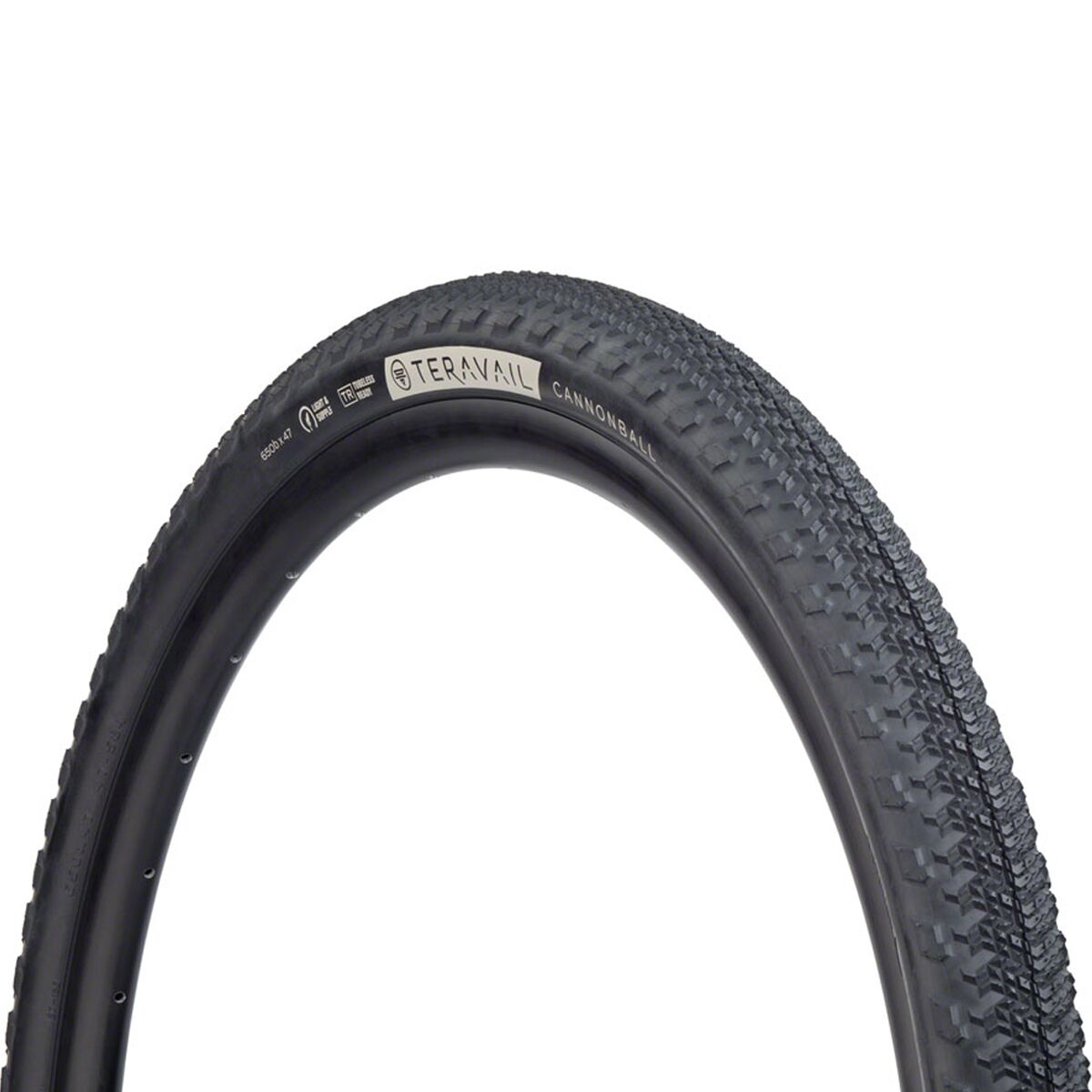 Image of Teravail Cannonball Tubless Tire - 650b Black, Light and Supple, Fast Compound, 650bx47
