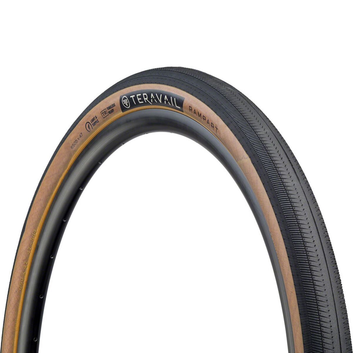 Image of Teravail Rampart Tubeless Tire - 650b Tan, Light and Supple, Fast Compound, 650bx47