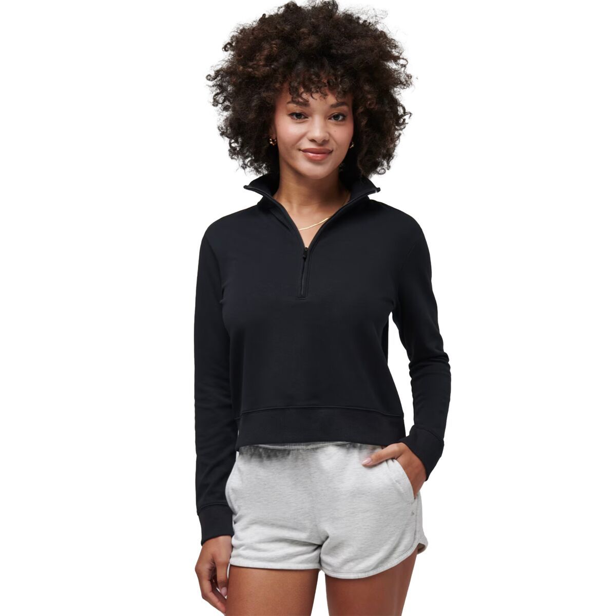 Image of TravisMathew Cloud 1/2-Zip Sweatshirt - Women's Black, XS