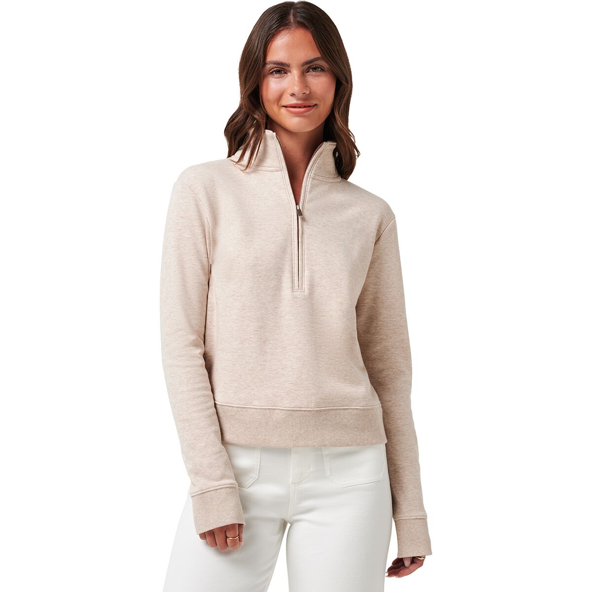 TravisMathew TravisMathew Cloud 1/2-Zip Sweatshirt - Women's Heather Natural, L