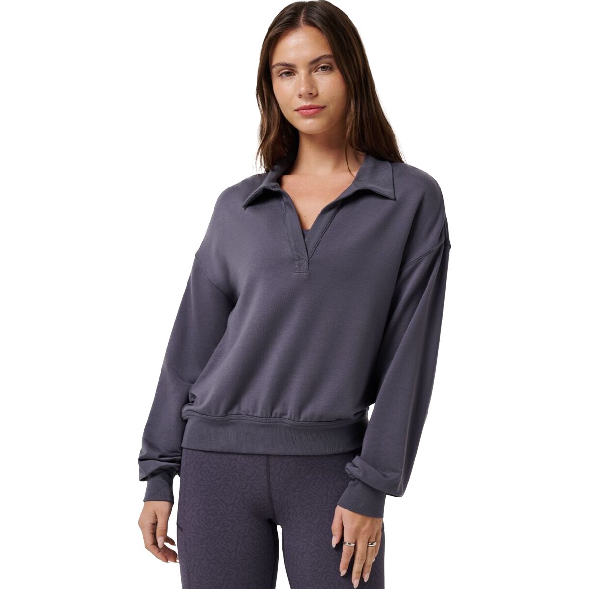 Image of TravisMathew Cloud Terry Long-Sleeve Shirt - Women's Graystone, L