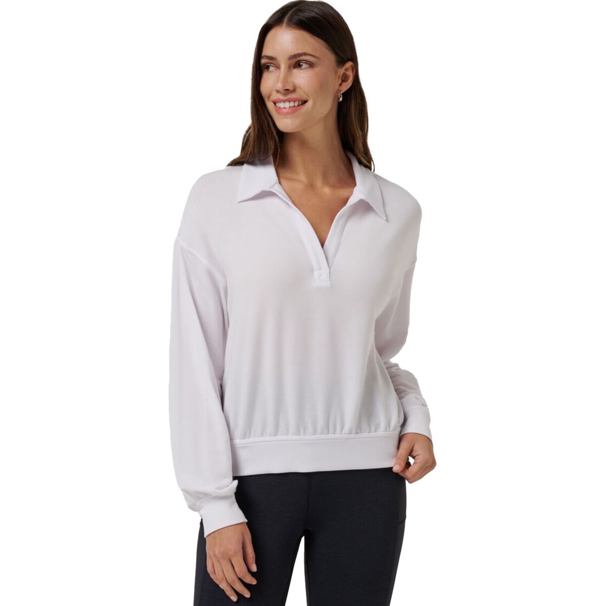 Image of TravisMathew Cloud Terry Long-Sleeve Shirt - Women's White, L