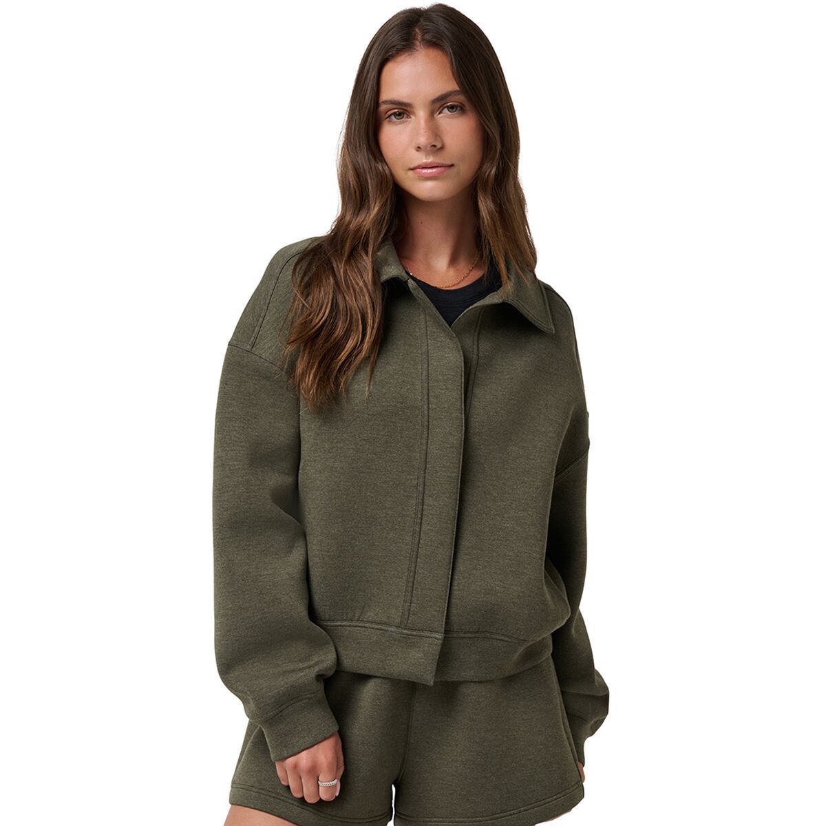 Image of TravisMathew Cloudscape Button Down Shirt - Women's Grape Leaf, S