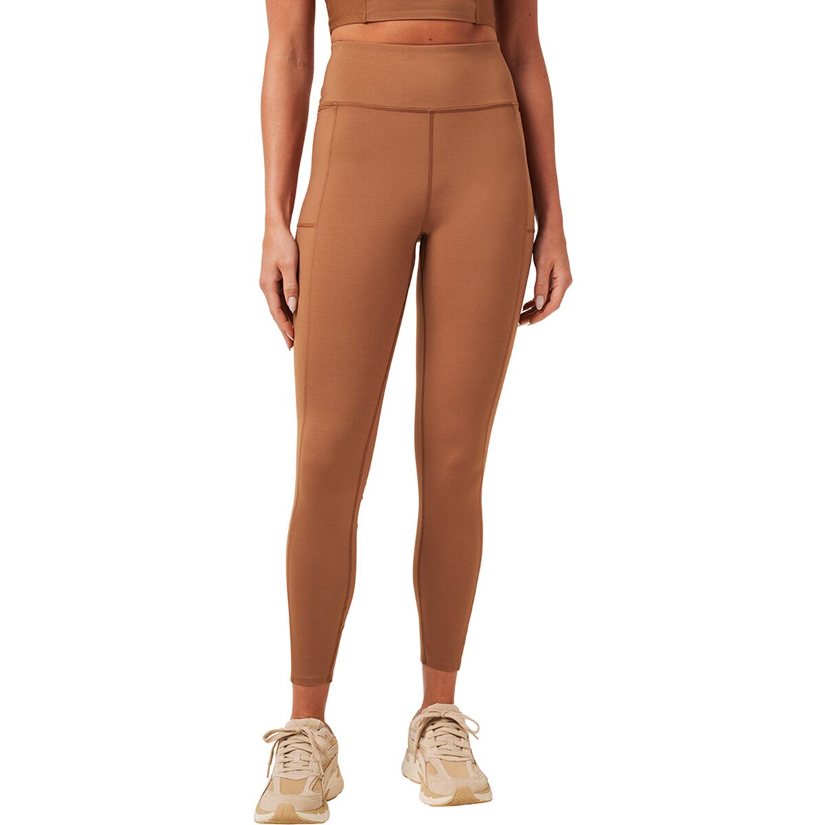 Image of TravisMathew Moveknit Bonded Legging - Women's Heather Chestnut, S