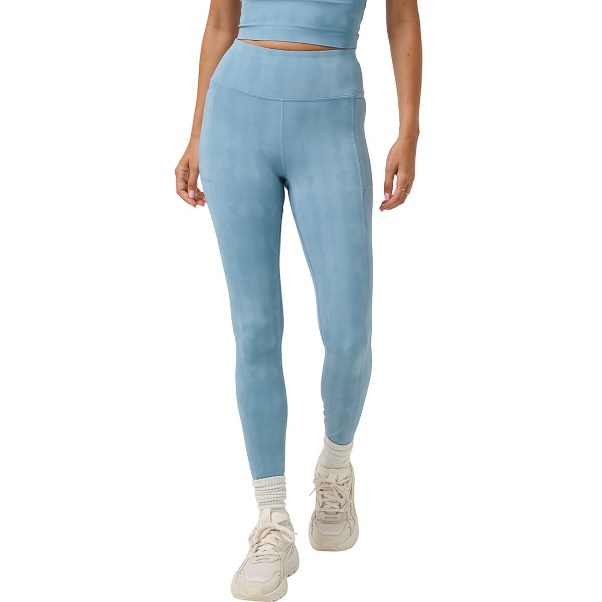 Image of TravisMathew Moveknit Bonded Legging - Women's Smoke Blue Multi, XS