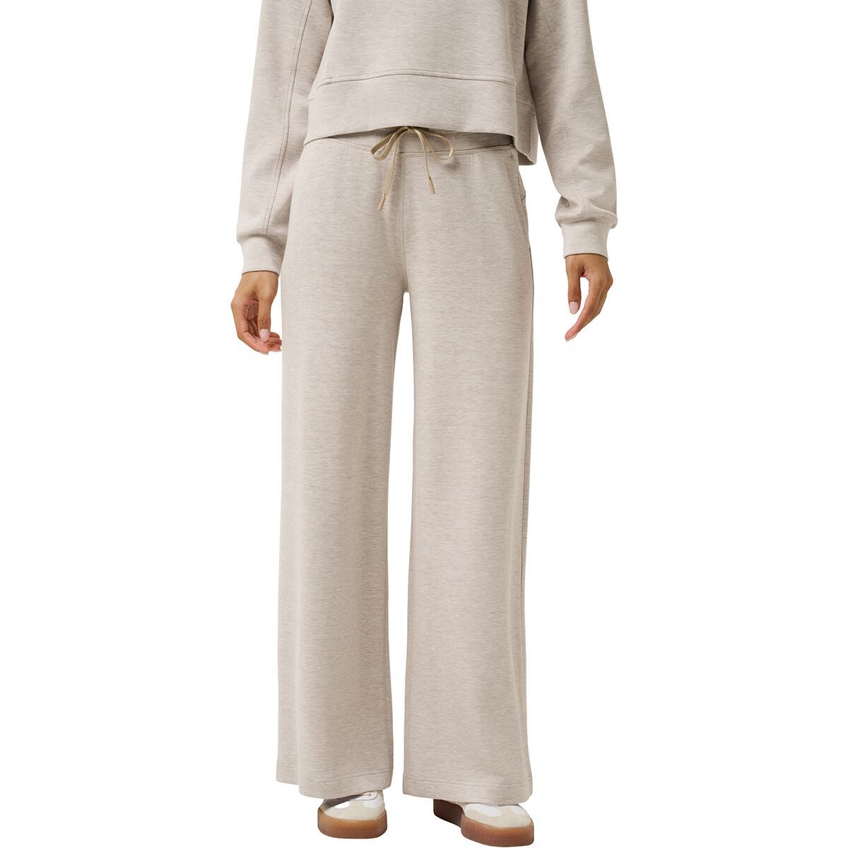 Image of TravisMathew Skyloft Soft Wide Leg Pant - Women's Heather Savannah Tan, XL