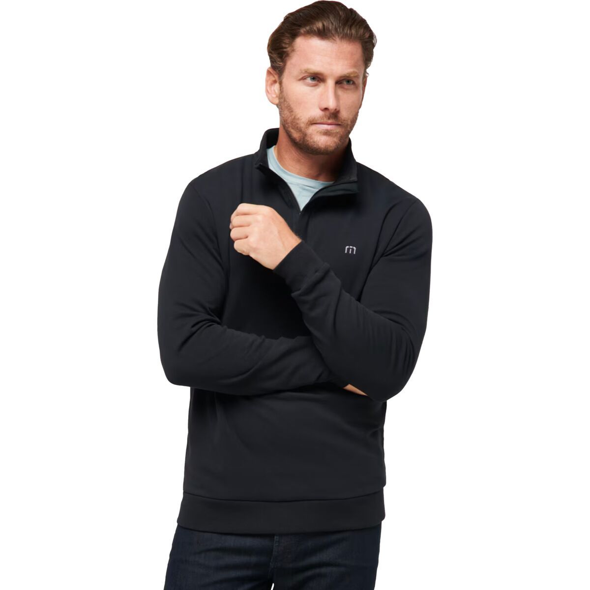 Image of TravisMathew Cloud Quarter Zip 2.0 - Men's Black, S