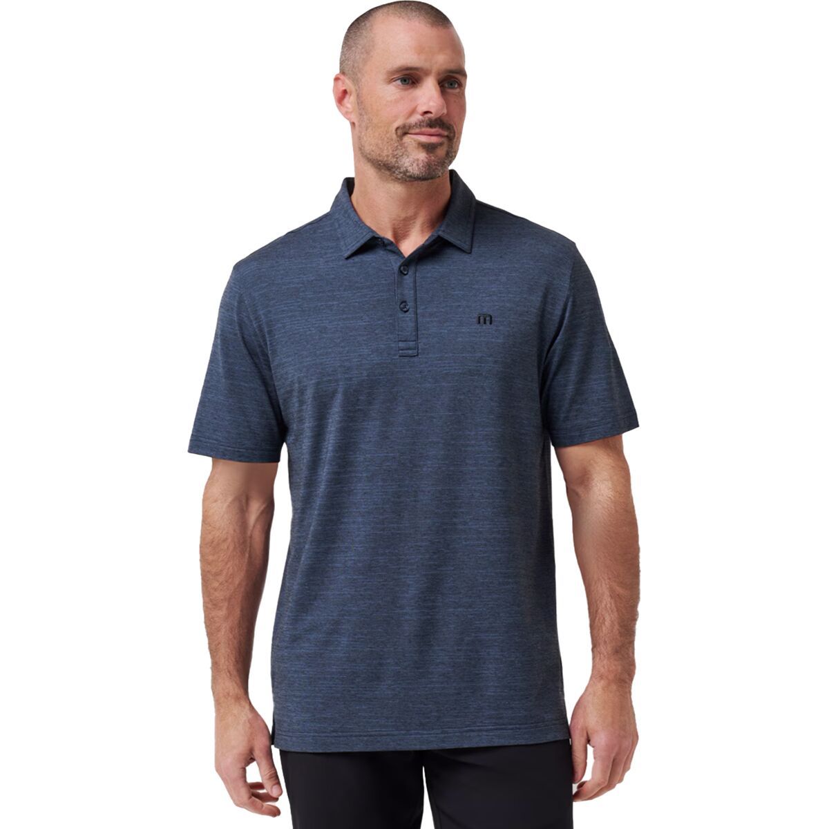 Image of TravisMathew The Heater Polo - Men's Vintage Indigo/Black, XXL
