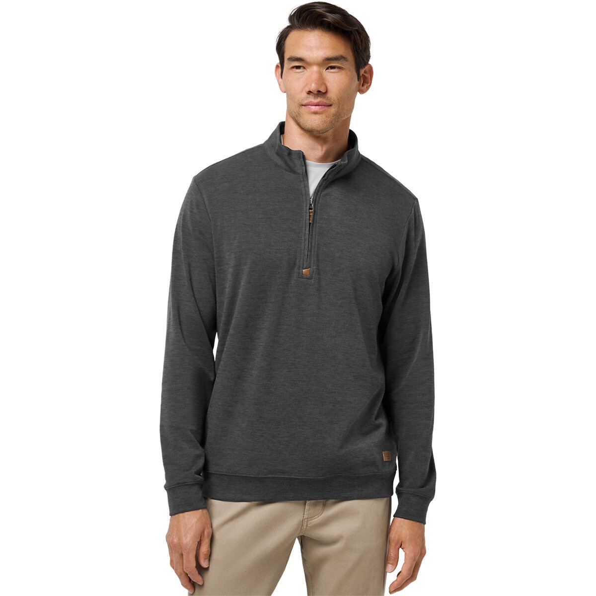 Image of TravisMathew Cloud 1/4-Zip Sweater - Men's Heather Black, XL
