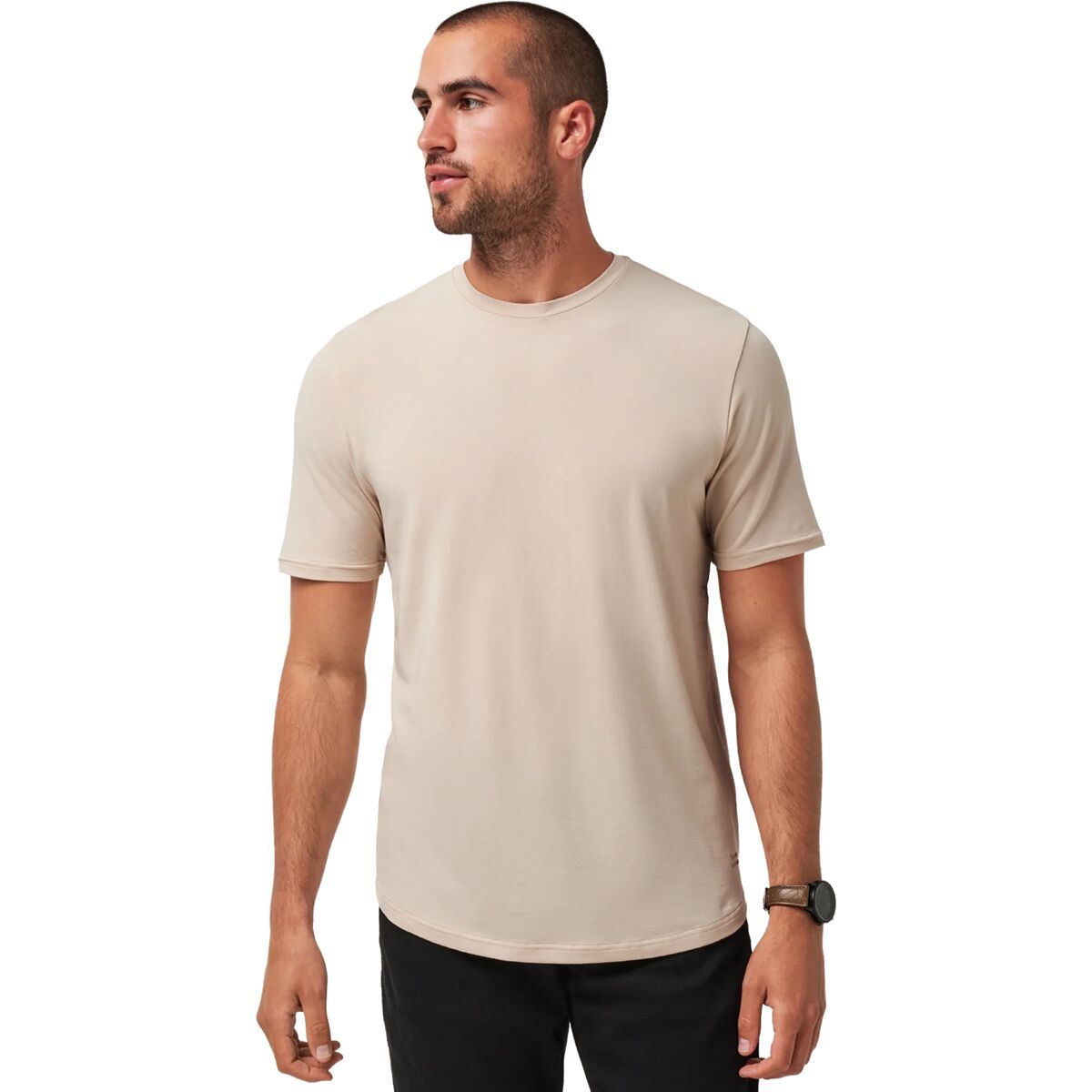 Image of TravisMathew Cloud Crew T-Shirt - Men's Italian Sand, M