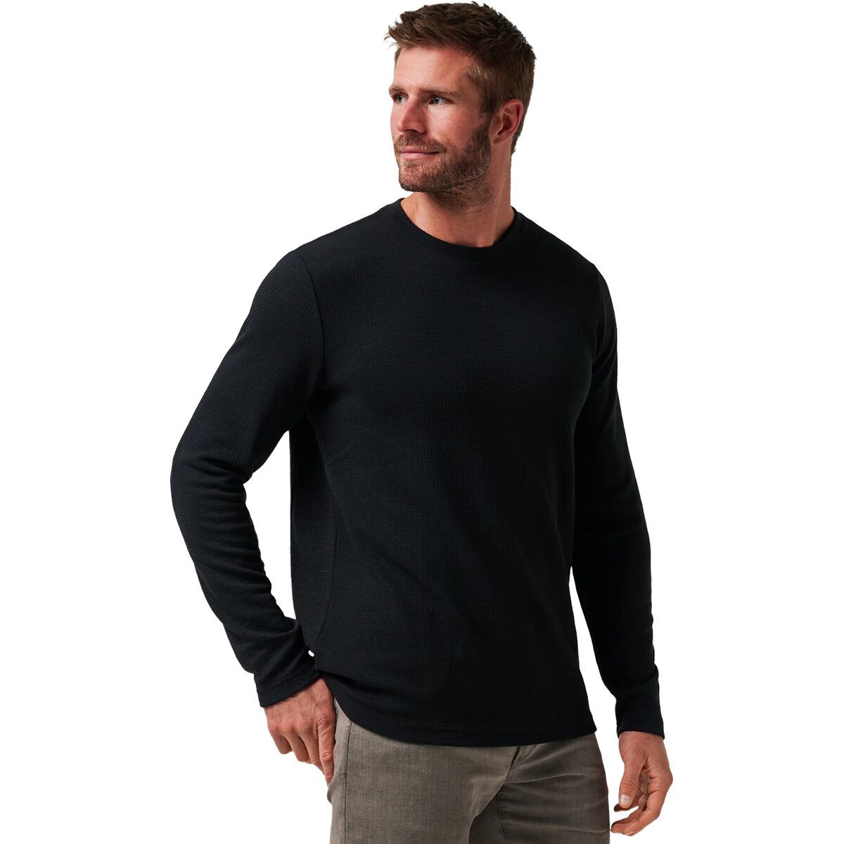 Image of TravisMathew Cloud Waffle Crew - Men's Black, M