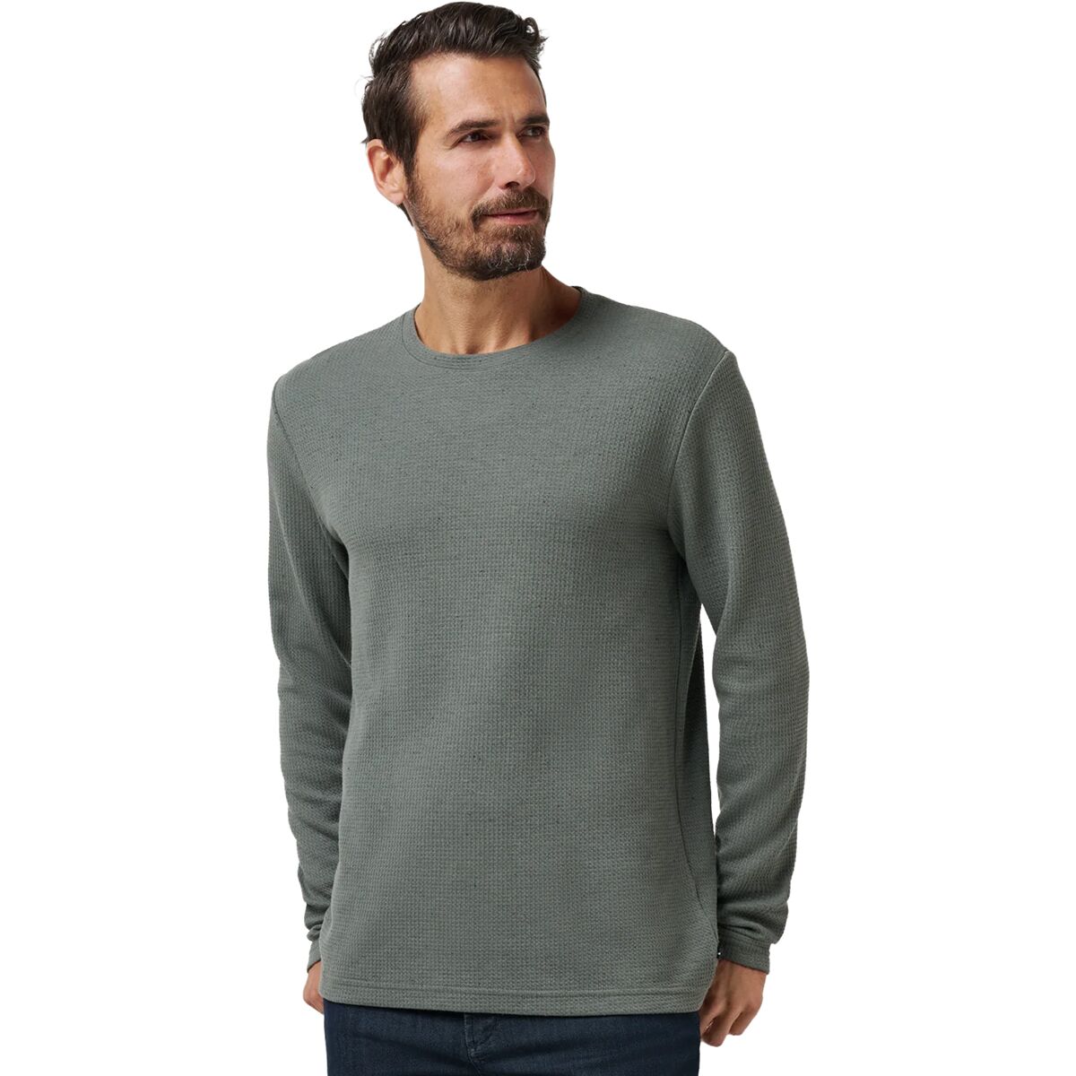 Image of TravisMathew Cloud Waffle Crew - Men's Dark Olive, XL