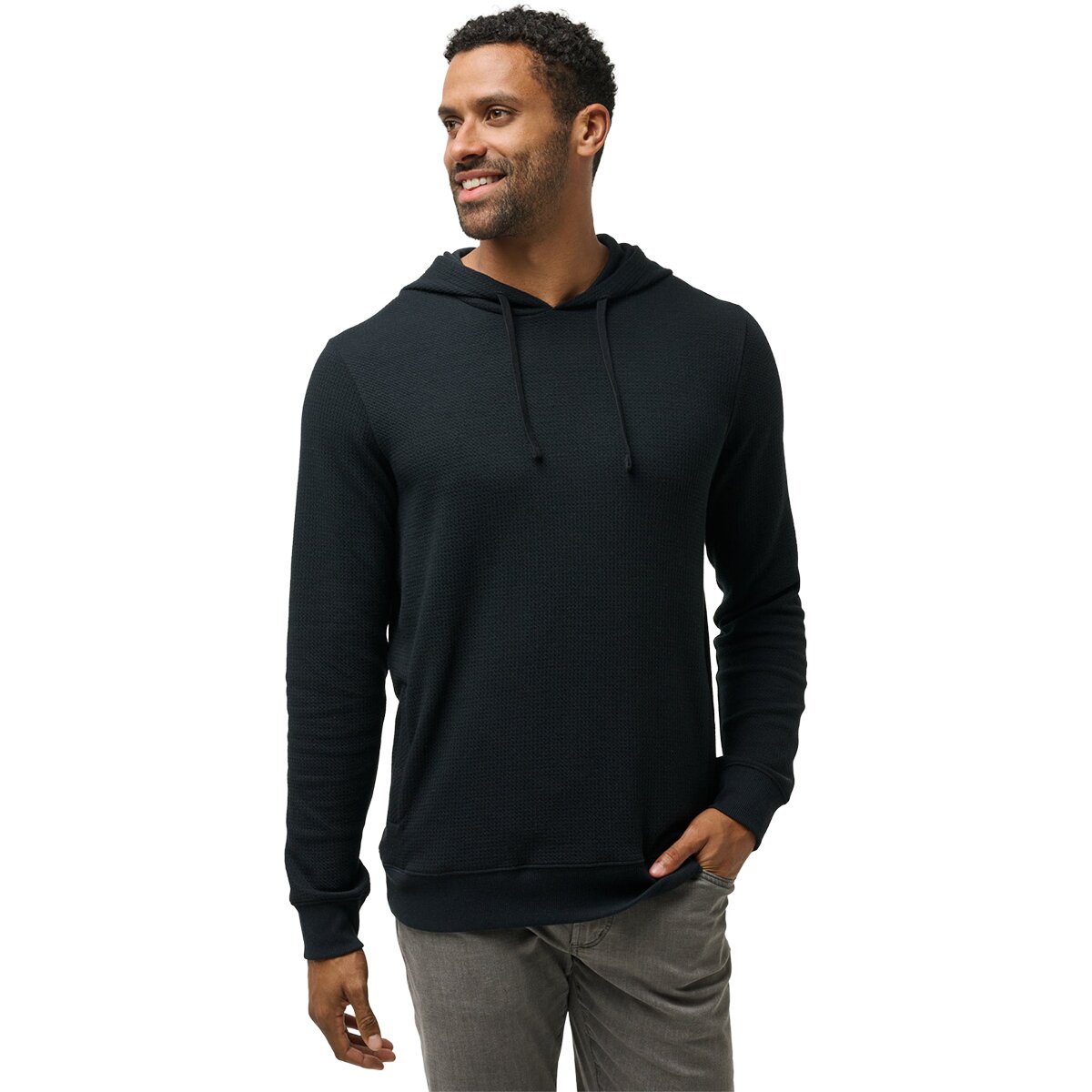 Image of TravisMathew Cloud Waffle Hoodie - Men's Black, XXL
