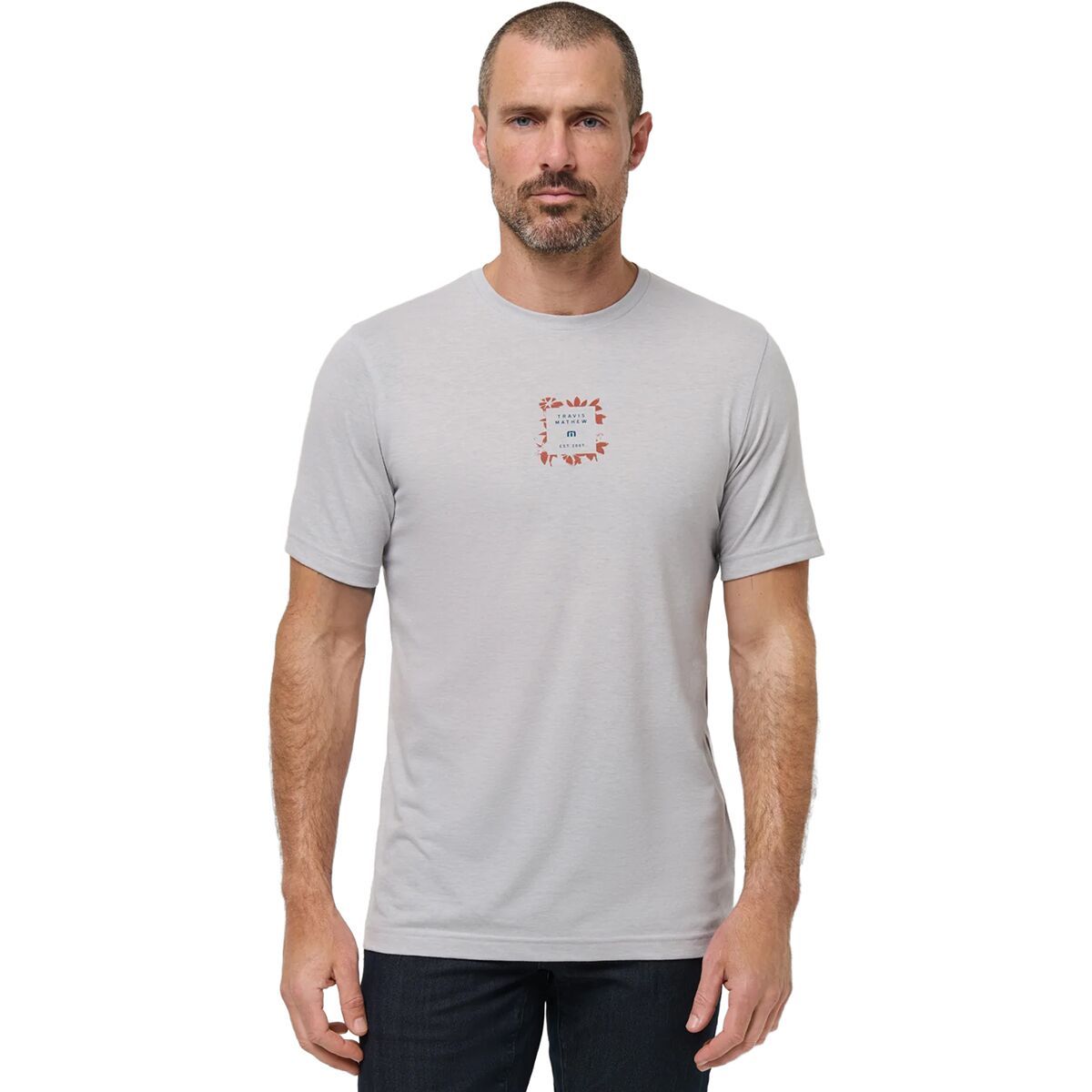 Image of TravisMathew Short Layover T-Shirt - Men's Heather Light Grey, S