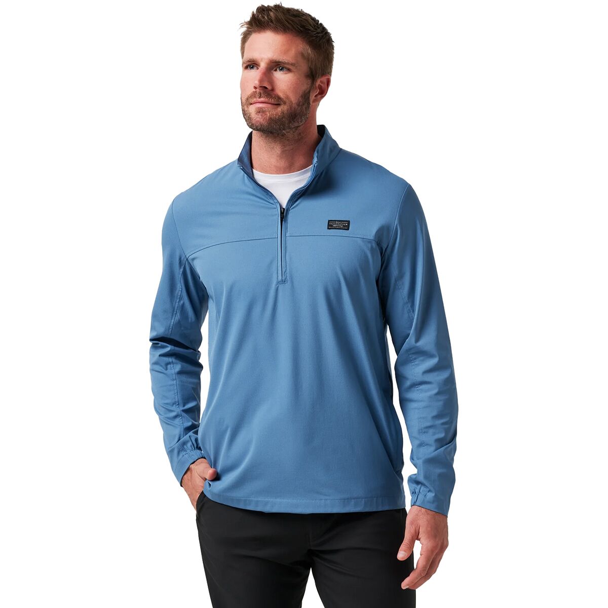 Image of TravisMathew Wanderlust 1/4-Zip Top - Men's Copen Blue, L