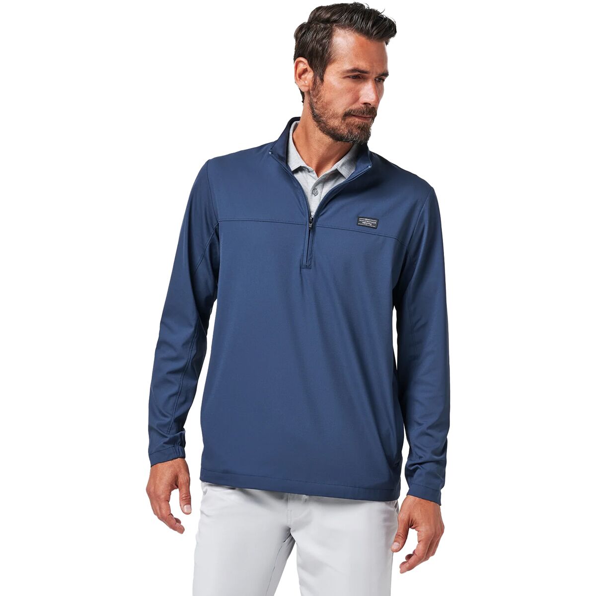 Image of TravisMathew Wanderlust 1/4-Zip Top - Men's Mood Indigo, S