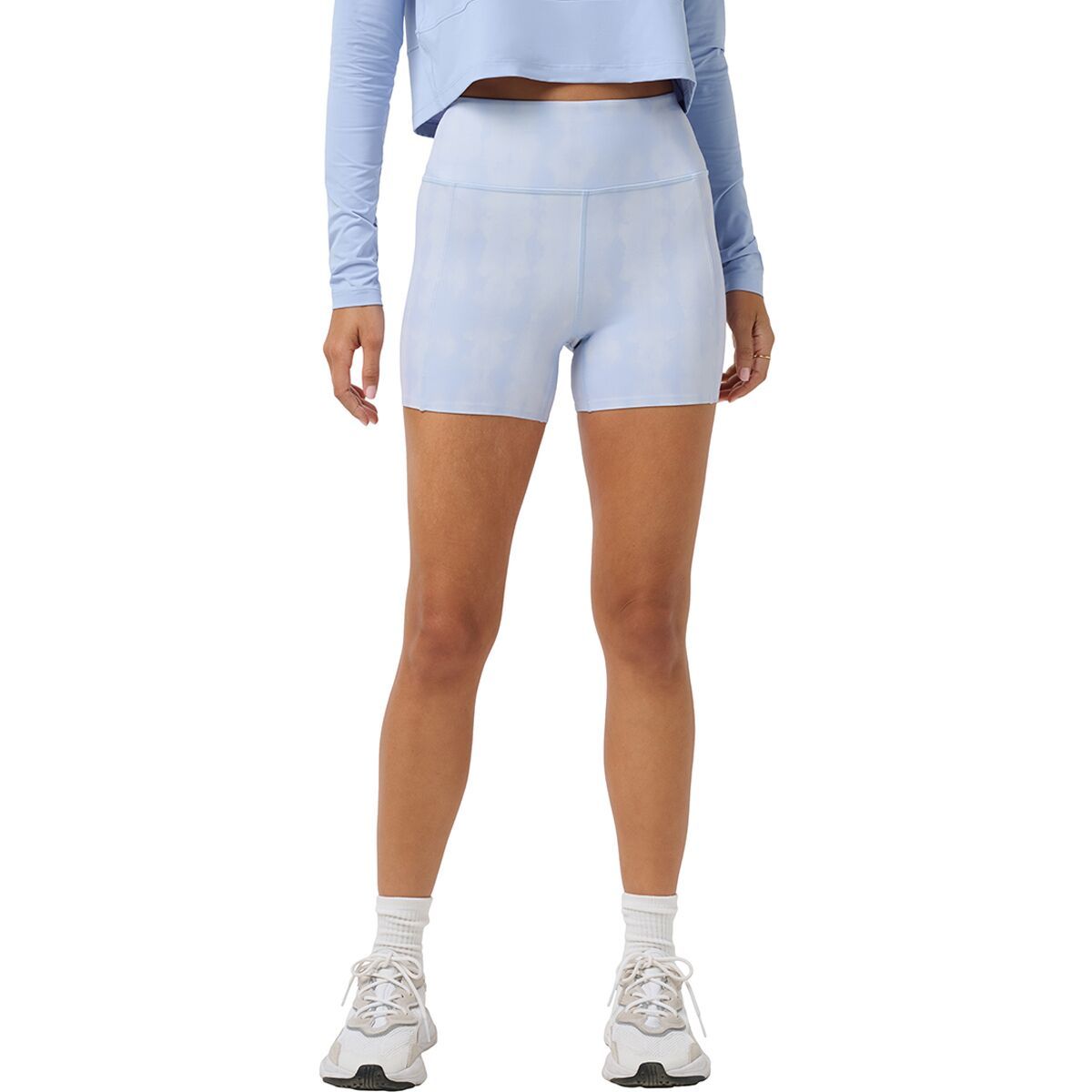 Image of TravisMathew Moveknit Bonded Short - Women's Brunnera Blue Multi, XS