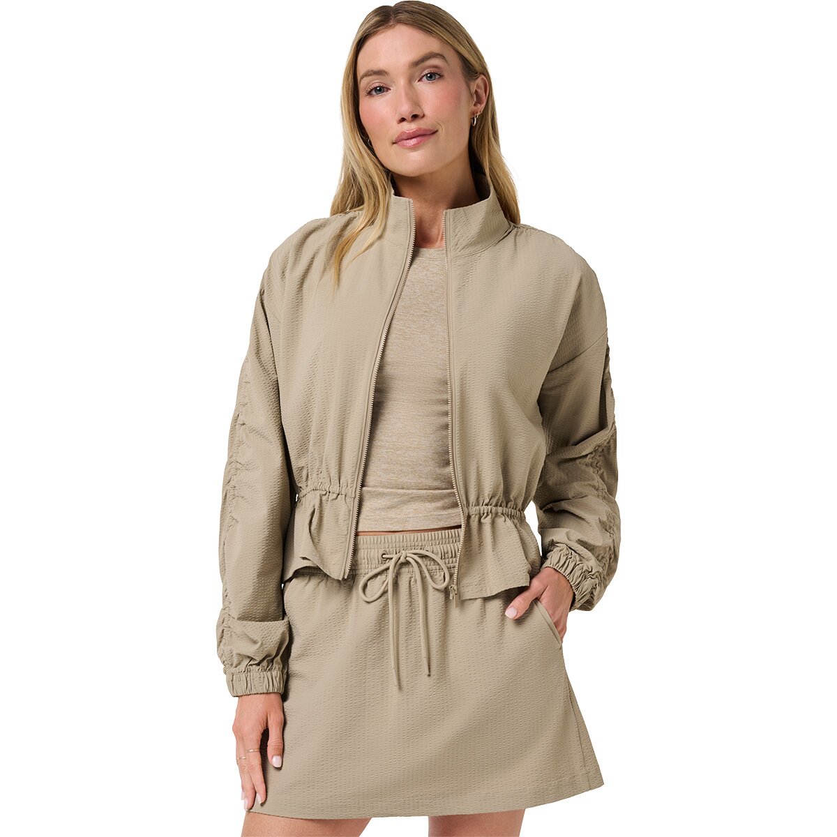 Image of TravisMathew Breezeblend Timeless Jacket - Women's Soft Taupe, XS