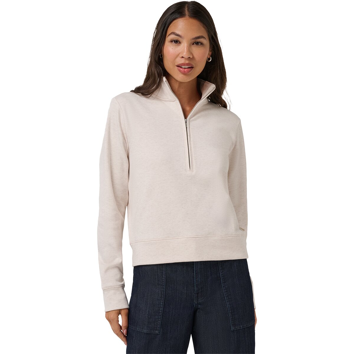 Image of TravisMathew Cloud 1/2-Zip Pullover - Women's Heather Brazilian Sa, XS