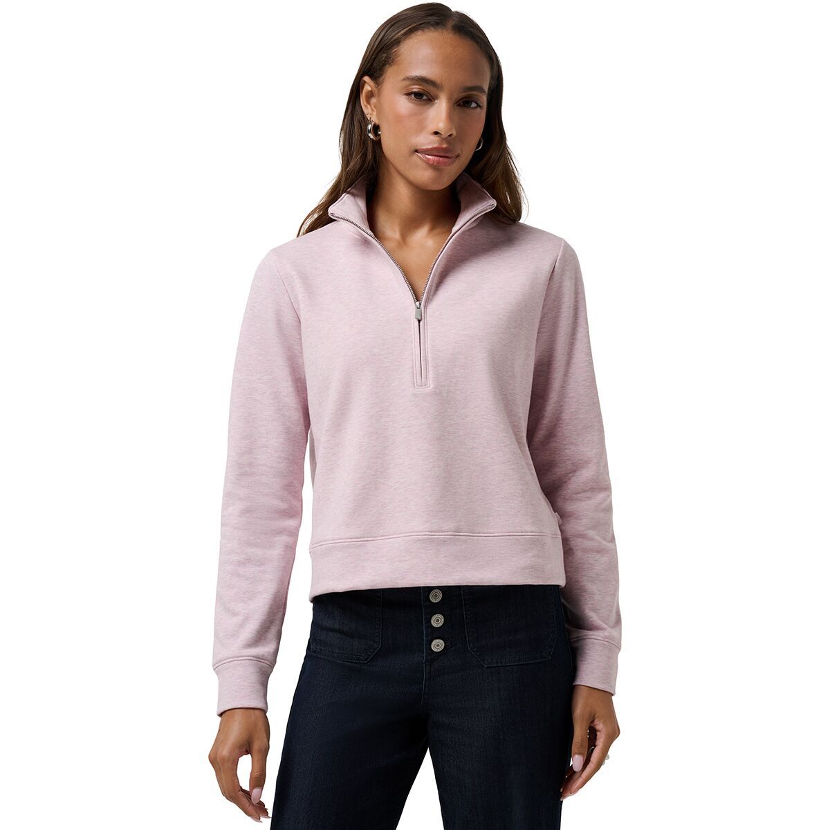 Image of TravisMathew Cloud 1/2-Zip Pullover - Women's Heather Violet Ice, XS