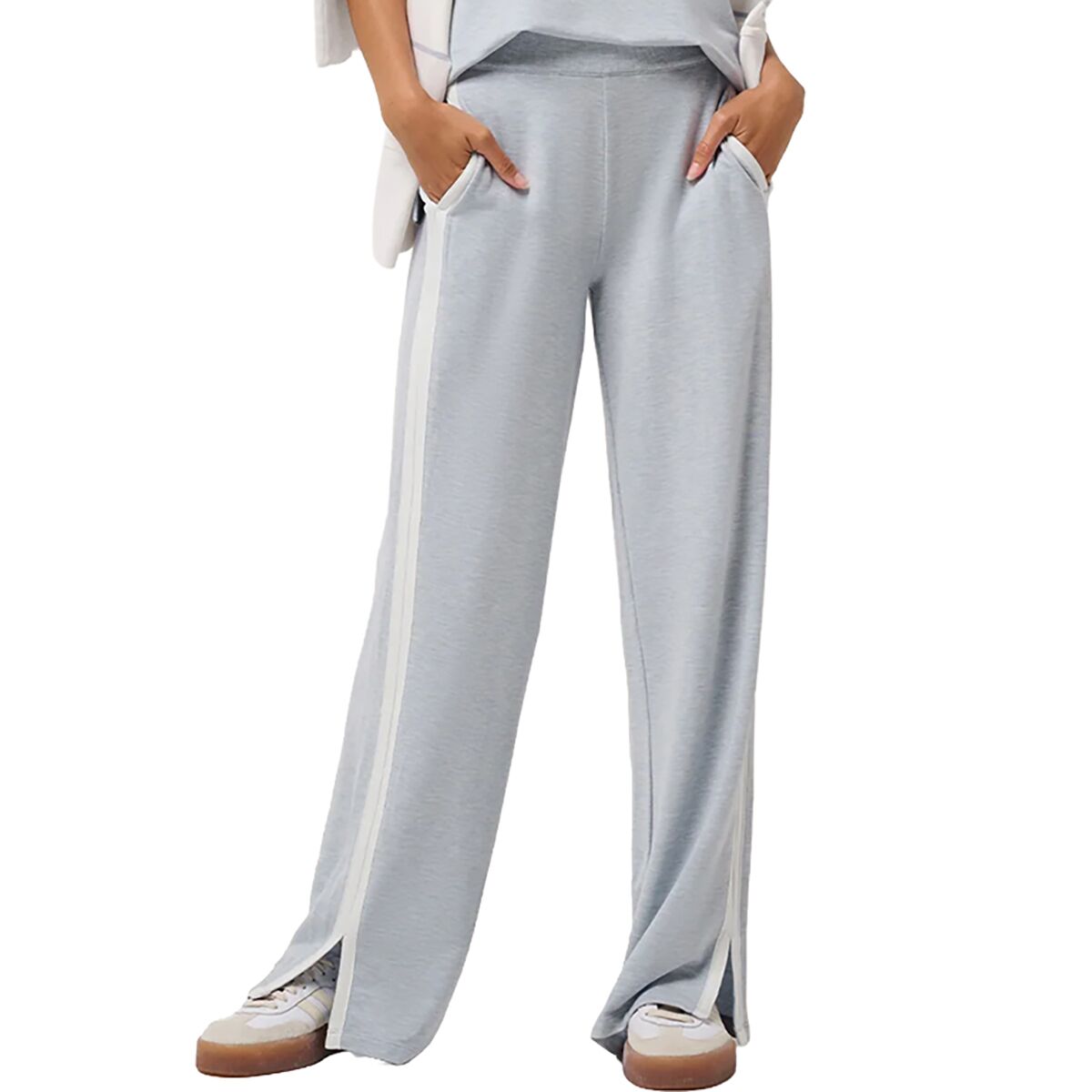 Image of TravisMathew Cloud Terry Varsity Pant - Women's Heather Ashley Blue, L