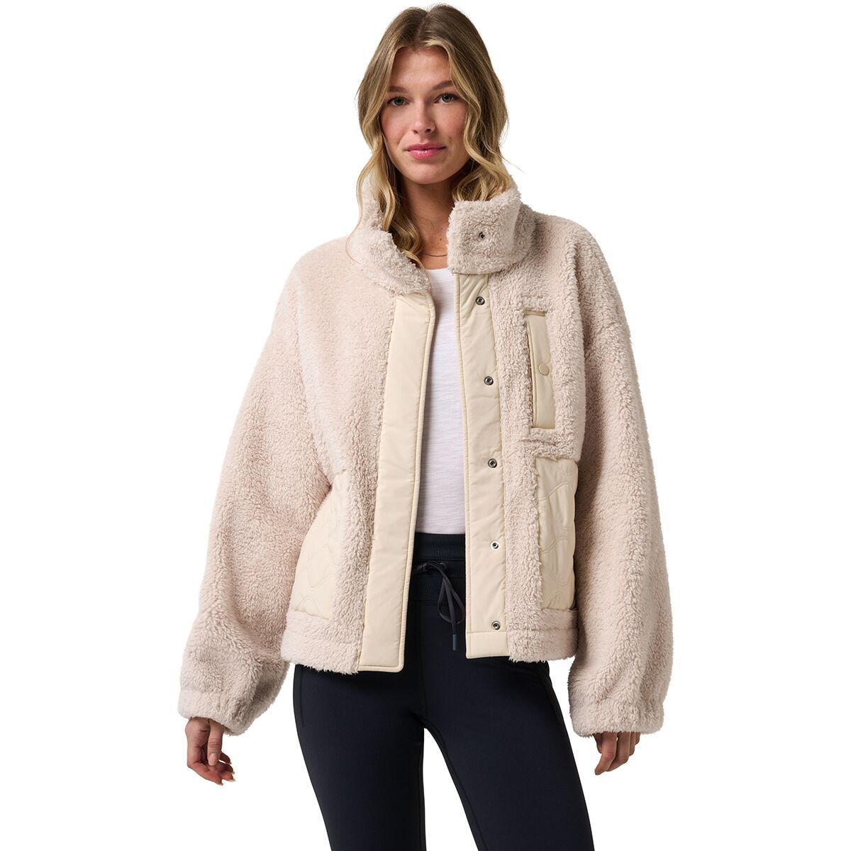 Image of TravisMathew Clubside Sherpa Fleece Jacket - Women's Brazilian Sand, S