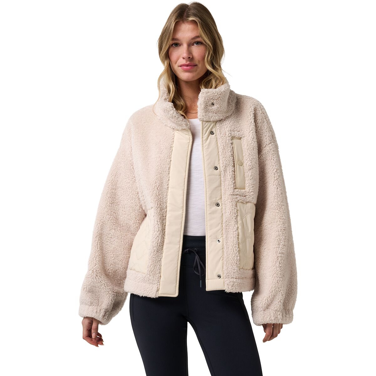 Image of TravisMathew Clubside Sherpa Fleece Jacket - Women's Brazilian Sand, M
