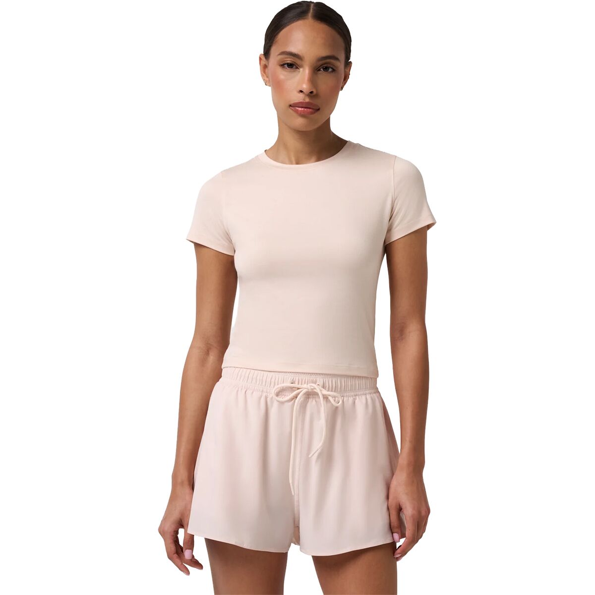 Image of TravisMathew Skyloft Light Short-Sleeve Top - Women's Heather Sheer Pink, XS